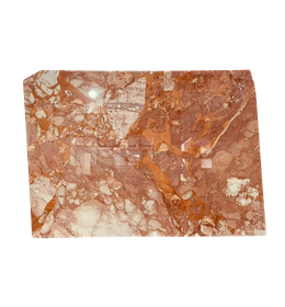 Red and white marble slab